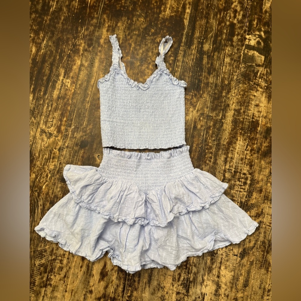 Katie J NYC Sky Blue Smocked Set
